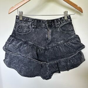 Denim Ruffle Skirt